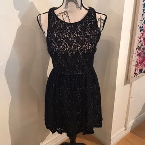 Lacy LBD with gold zipper